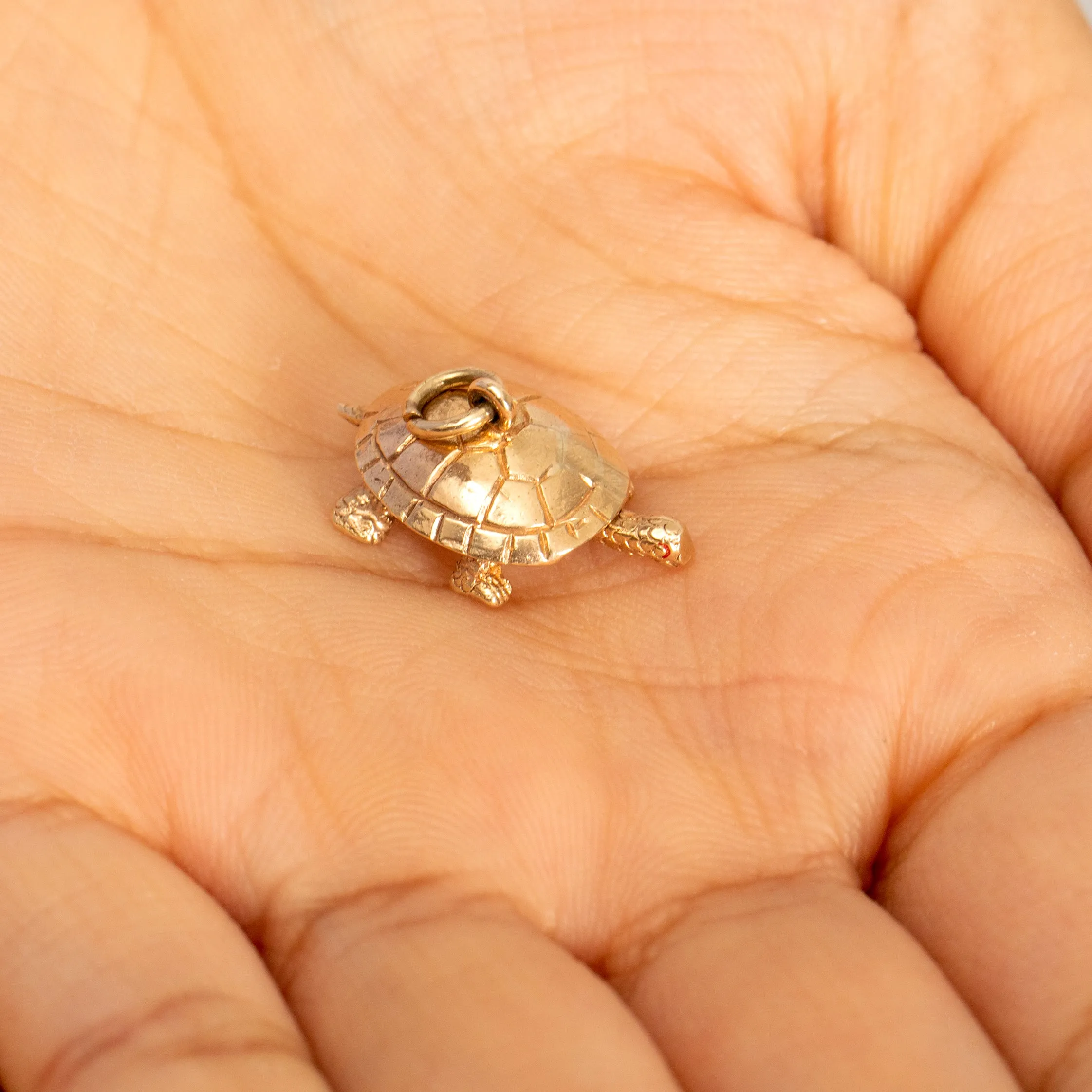 9ct Gold Articulating Tortoise Charm
