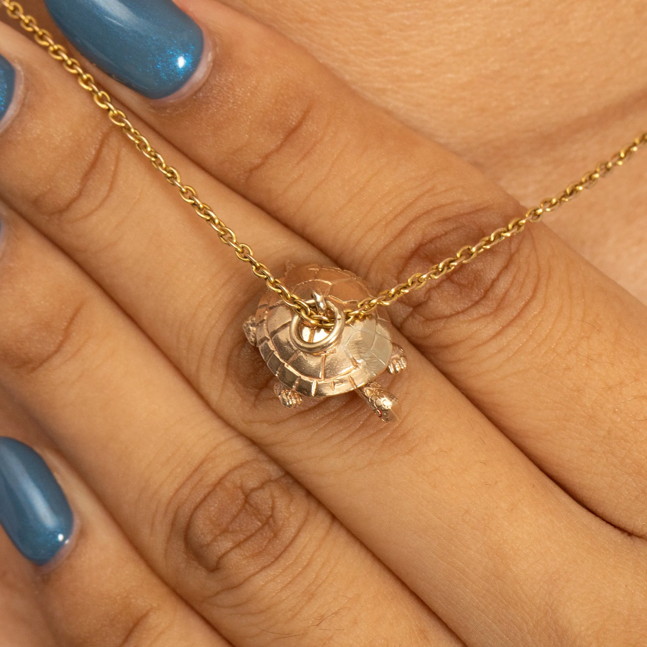 9ct Gold Articulating Tortoise Charm