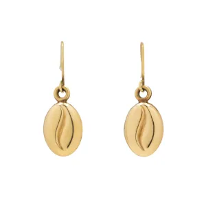9ct Gold Coffee Bean Drop Earrings