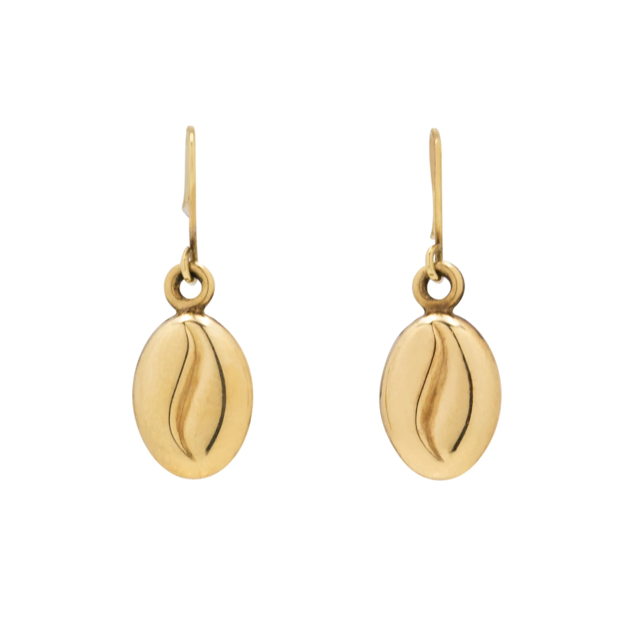 9ct Gold Coffee Bean Drop Earrings