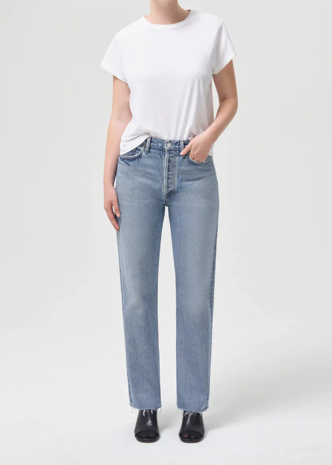 AGoldE - Lana Mid Rise Vintage Straight in Sway