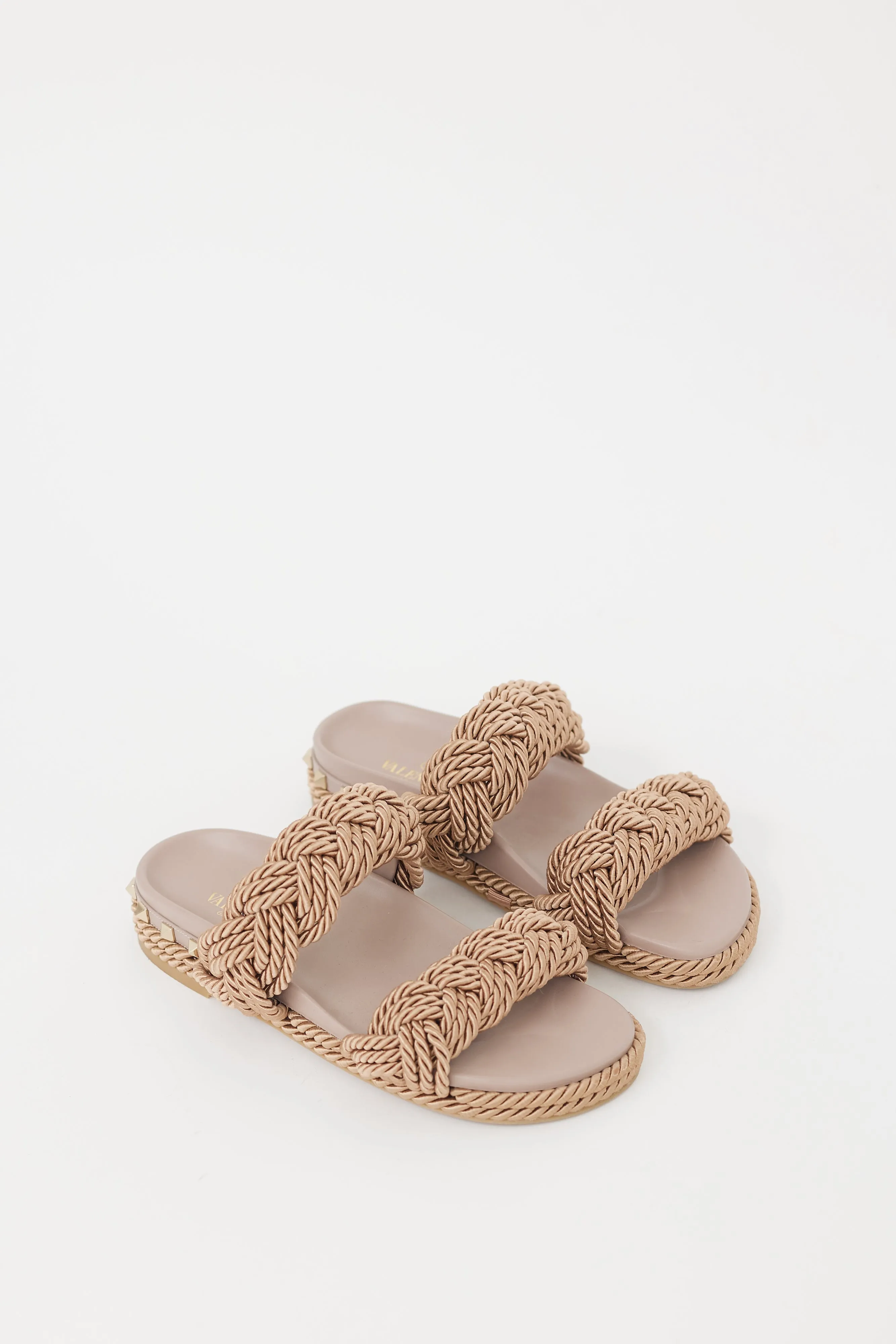 Beige Rope Rockstud Torchon  Sandal