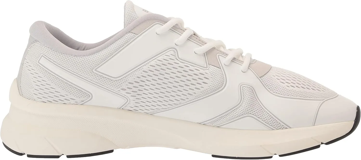 BOSS Men's Running Style Mix Materal Sneakers with Embossed Logo