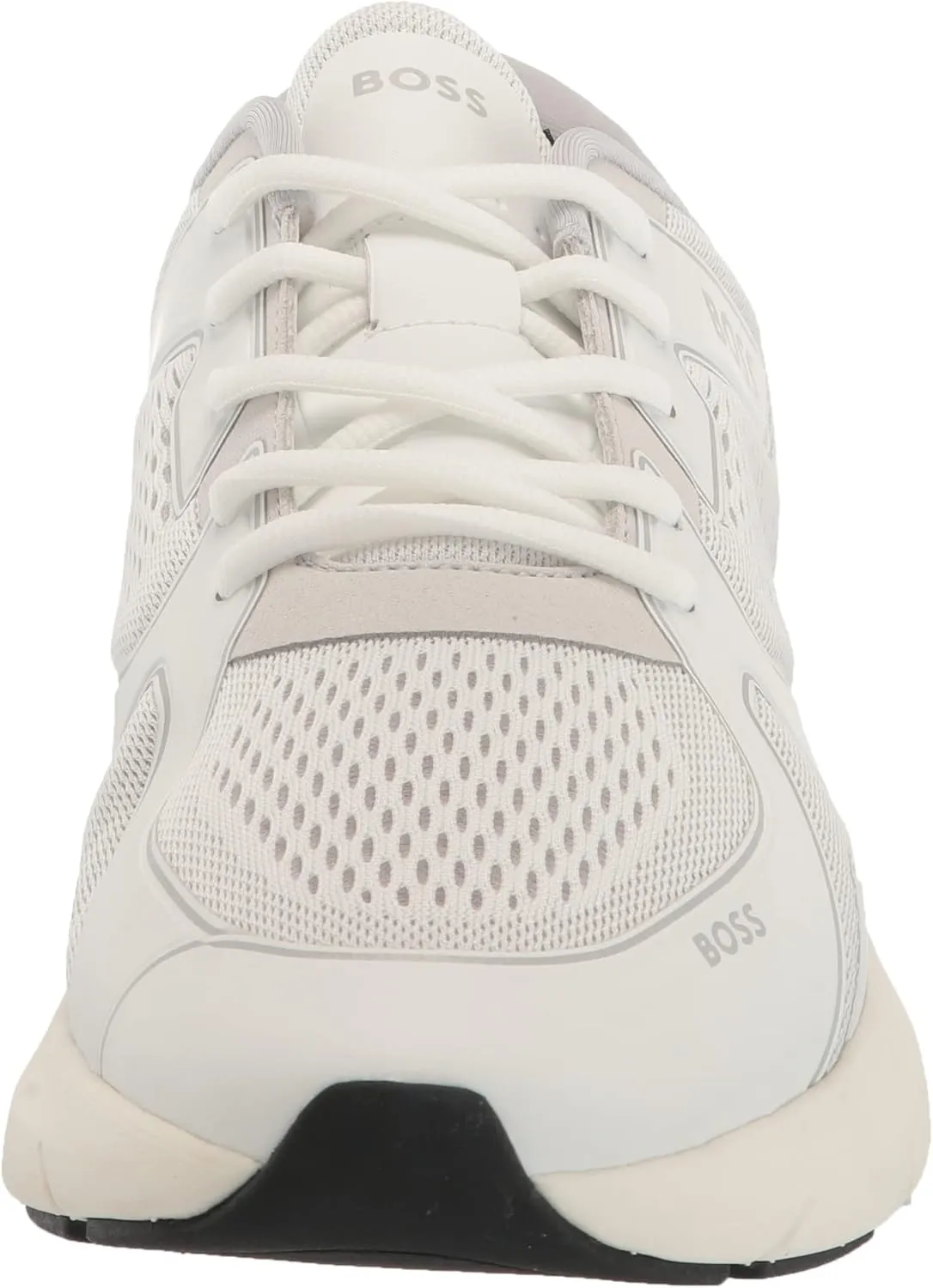 BOSS Men's Running Style Mix Materal Sneakers with Embossed Logo