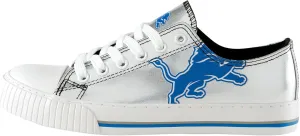 FOCO Women's NFL Team Logo Metallic Ladies Fashion Low Top Canvas Sneakers Shoes