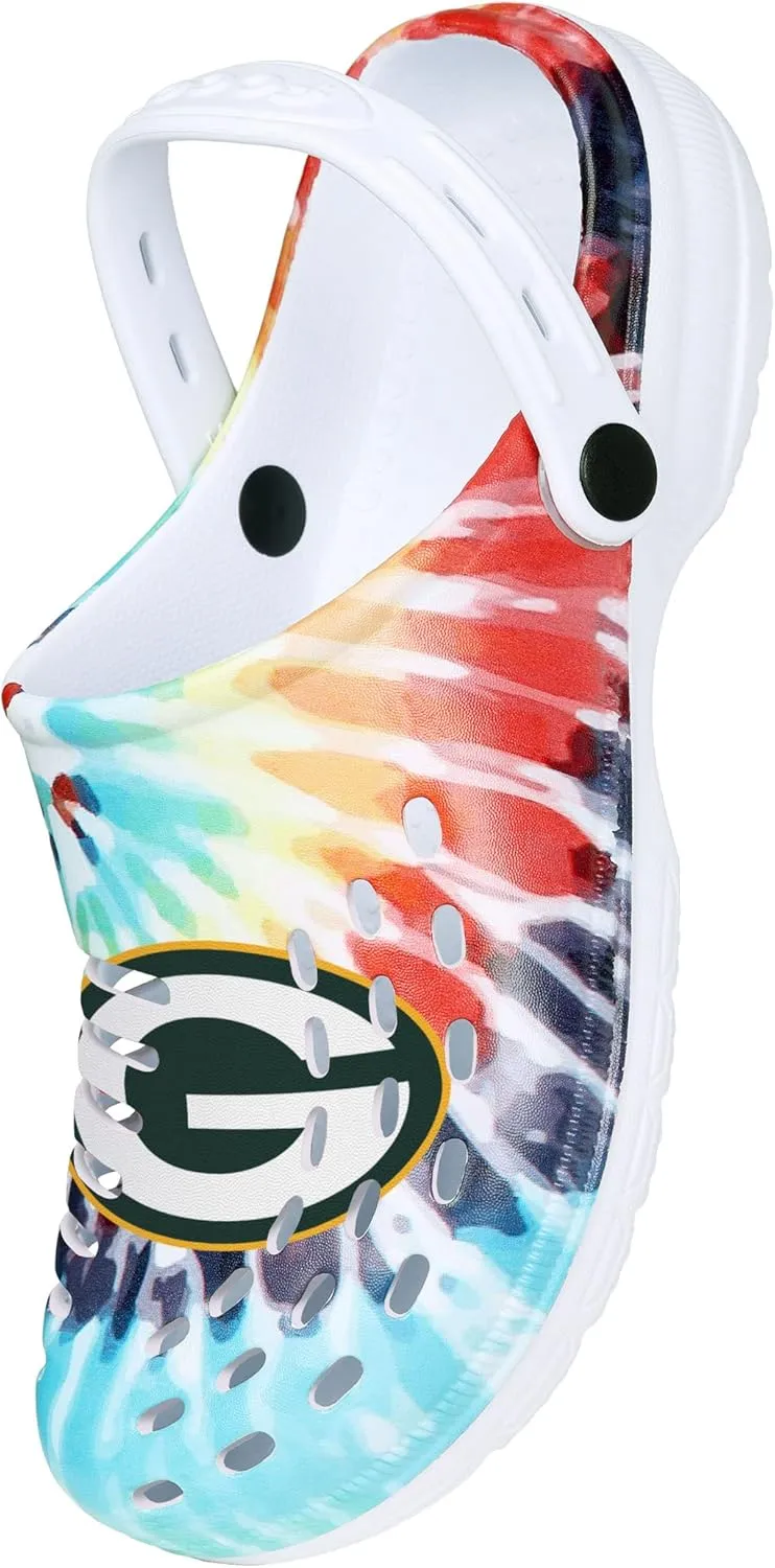 FOCO Women's NFL Team Logo Tie-dye Garden Water Sandals Shoes Slipper Clogs with Strap
