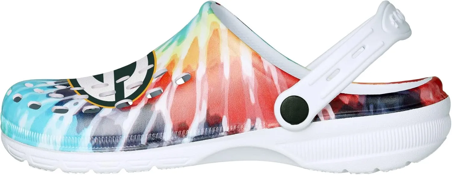 FOCO Women's NFL Team Logo Tie-dye Garden Water Sandals Shoes Slipper Clogs with Strap