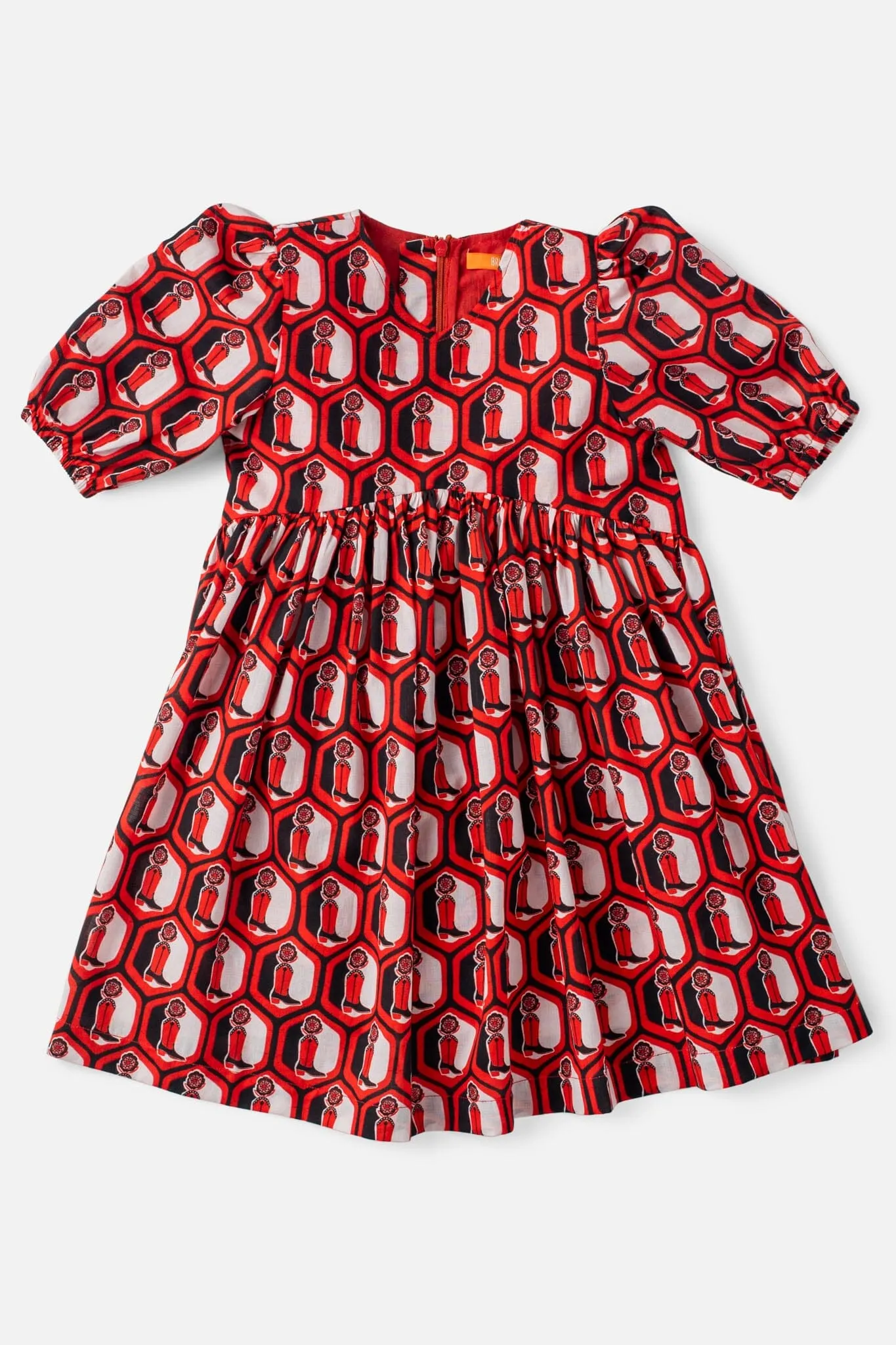 Girls Lotus Relaxed Fit Dress - Boot Print (Sizes 2-6)