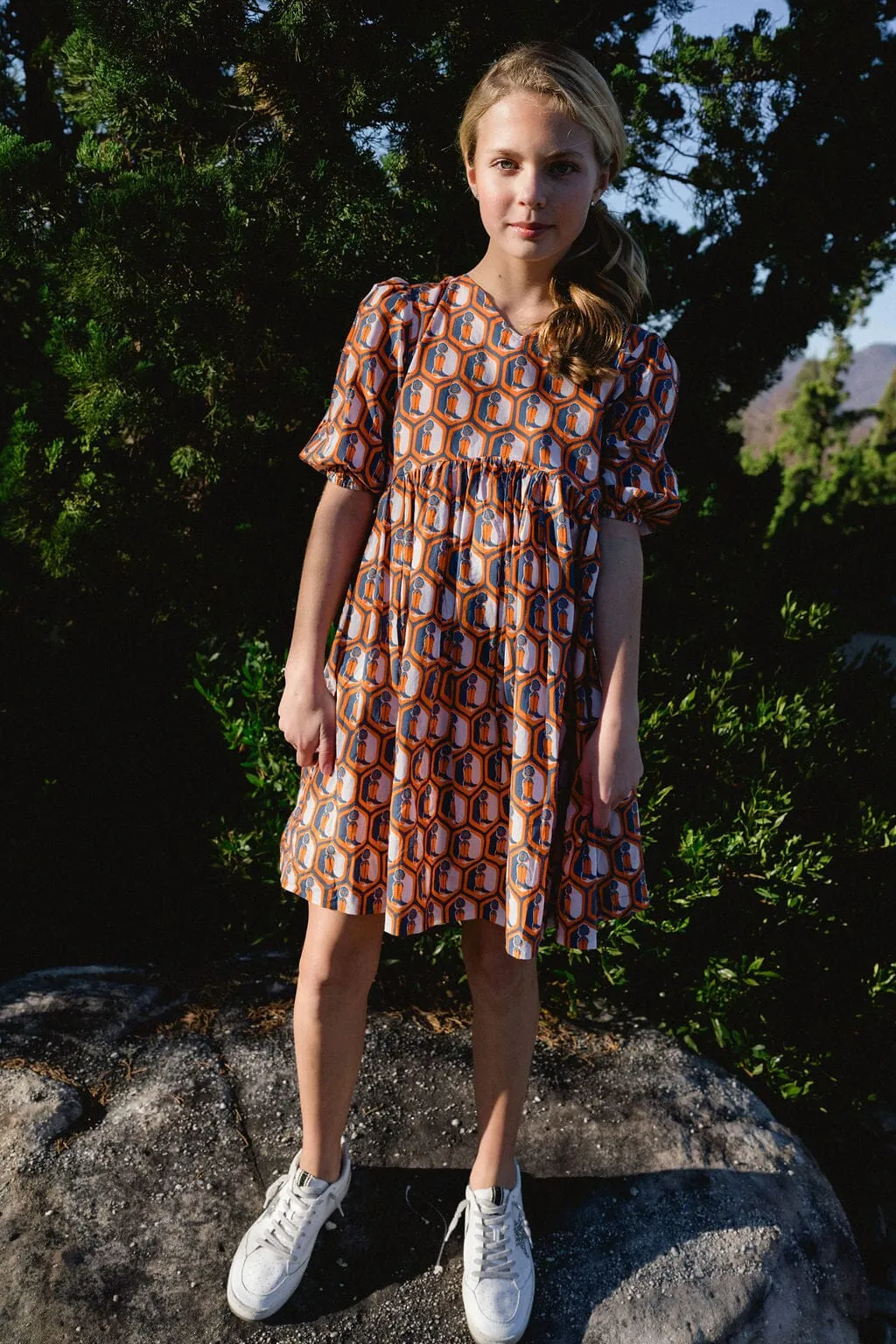 Girls Lotus Relaxed Fit Dress - Boot Print (Sizes 2-6)