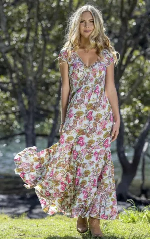 Lotus Rosa Dress - Rose Print | Cienna Designs