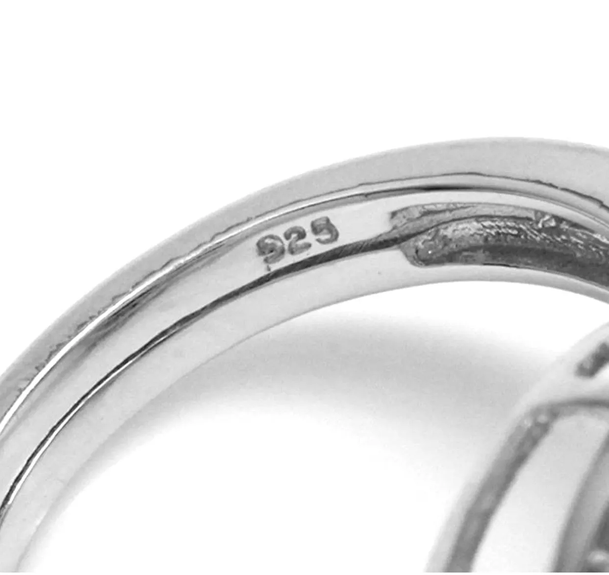 Natural Moonstone White Gold 925 Sterling Silver Feather Victorian Style Ring