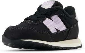 New Balance Kids 237 Bungee Sneaker, BLACK/LILAC GLO, 7 W Toddler (1-4 Years)