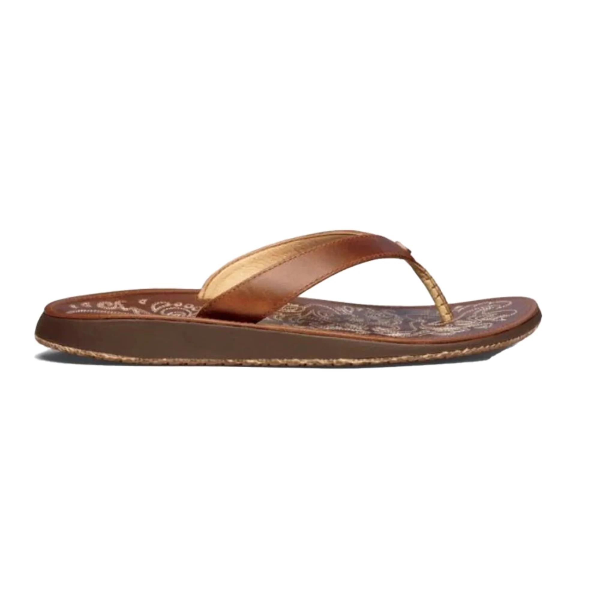 OluKai Women's Leather "Paniolo" Sandals- Natural
