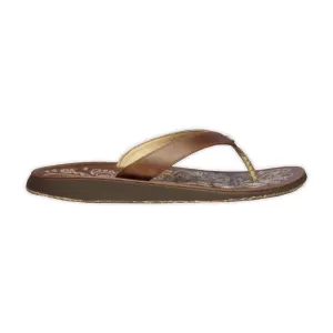 OluKai Women's Leather "Paniolo" Sandals- Natural