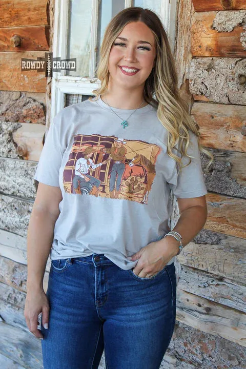 Online Exclusive | Like A Cowboy Short Sleeve Graphic Tee in Cream