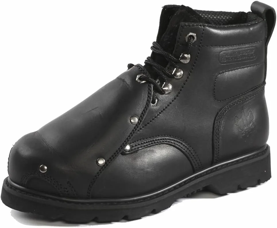 Rhino Men's 6MS01 6" Steel Toe Metatarsal Leather Work Boot (8.5, Black)