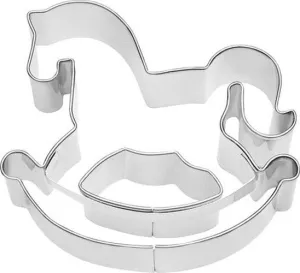 Rocking Horse Cookie Cutter with Embossed Detail 7cm