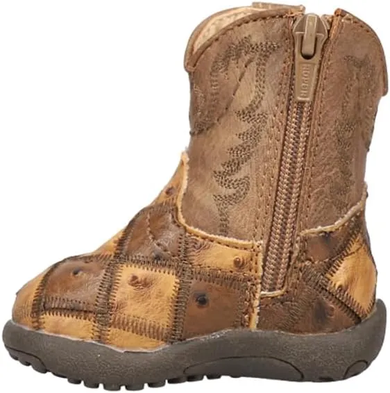 ROPER Toddler Boys Bird Blocks Checkered Square Toe Casual Boots Mid Calf - Brown