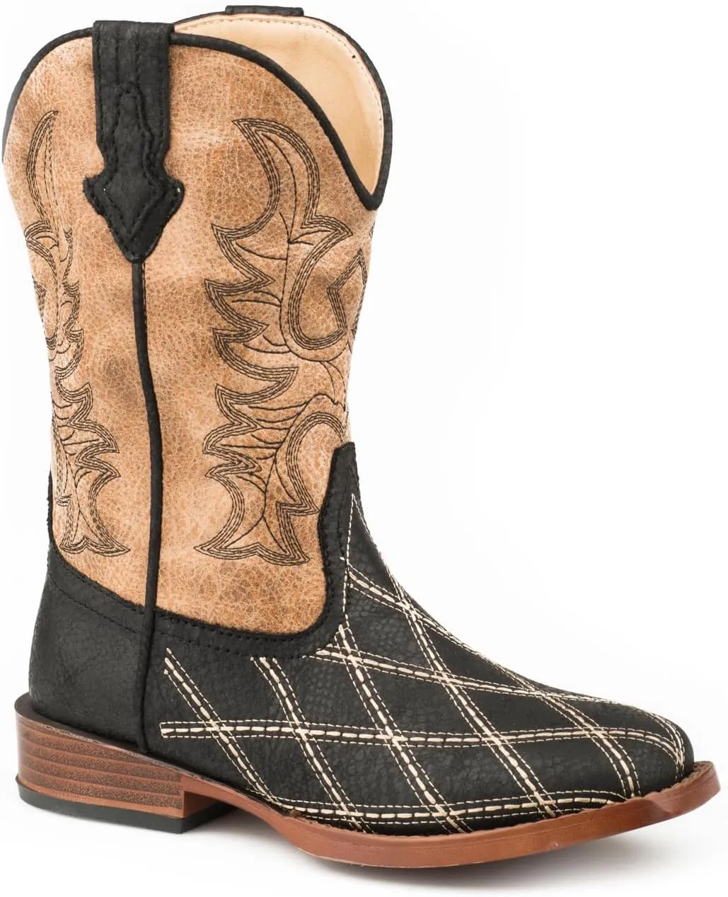 ROPER Toddler Boys Bird Blocks Checkered Square Toe Casual Boots Mid Calf - Brown