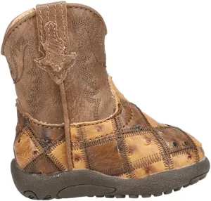 ROPER Toddler Boys Bird Blocks Checkered Square Toe Casual Boots Mid Calf - Brown