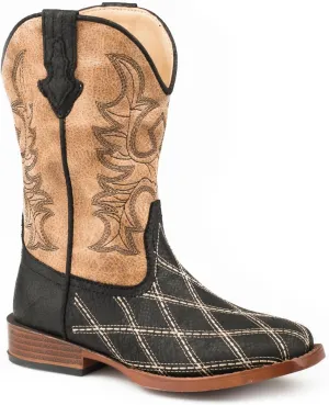 ROPER Toddler Boys Bird Blocks Checkered Square Toe Casual Boots Mid Calf - Brown