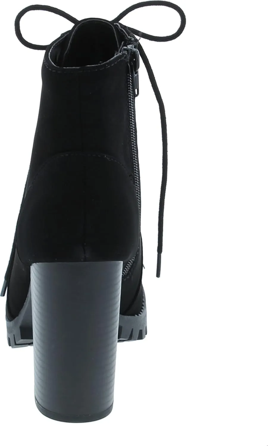Soda Chalet  Fashion Lace up Military Inspired Ankle Boot with Stacked Heel and Side Zipper