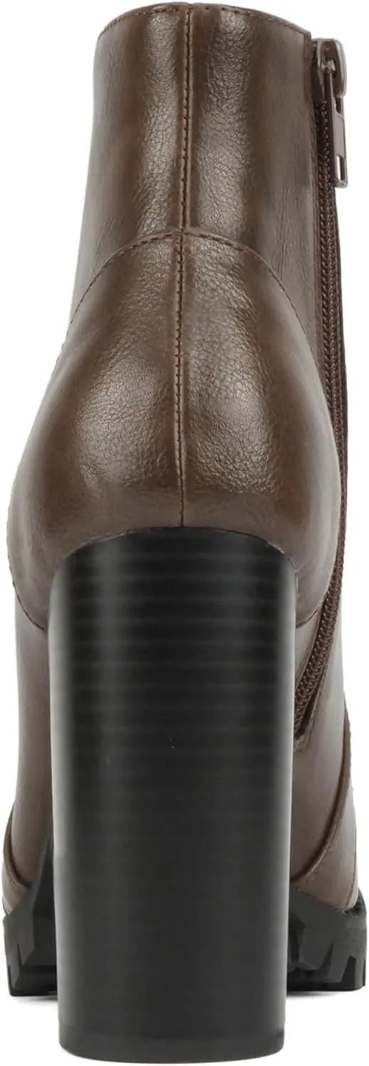 Soda Chalet  Fashion Lace up Military Inspired Ankle Boot with Stacked Heel and Side Zipper