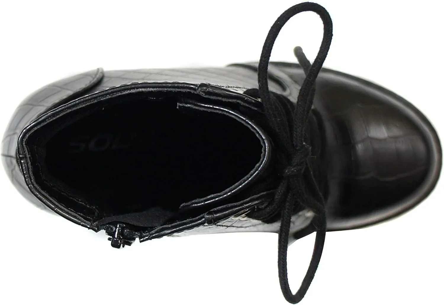 Soda Chalet  Fashion Lace up Military Inspired Ankle Boot with Stacked Heel and Side Zipper