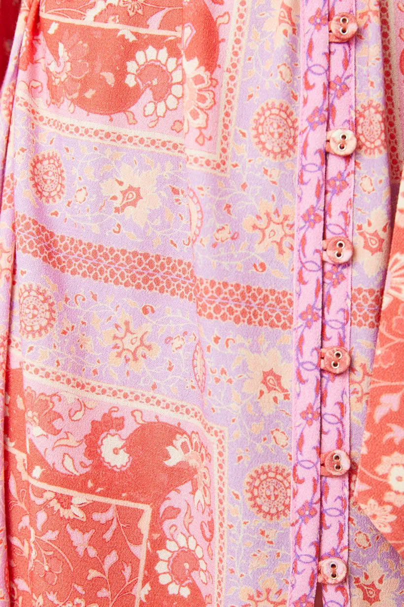 Spell Sunshine Bandit Button Though Dress - Cayenne