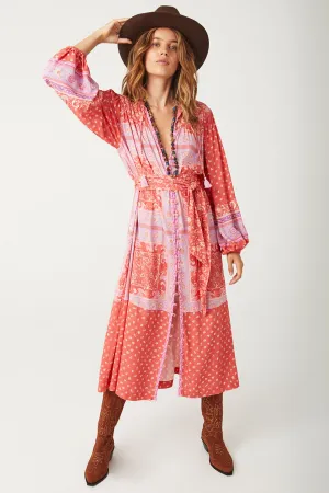 Spell Sunshine Bandit Button Though Dress - Cayenne