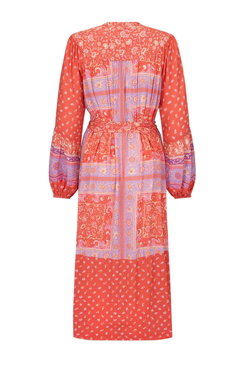 Spell Sunshine Bandit Button Though Dress - Cayenne