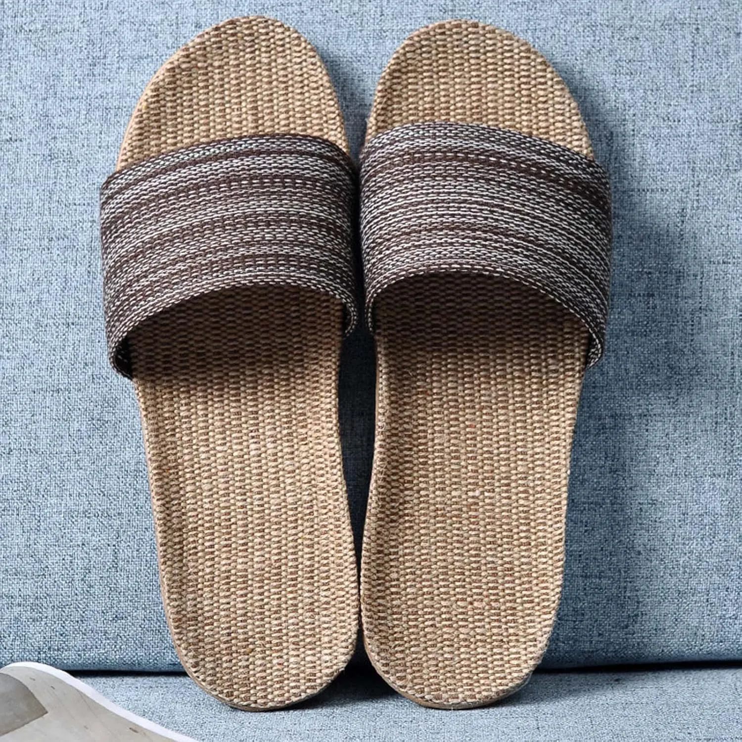 Summer Linen Slippers Comfotable Slippers Cotton And Linen Home Anti Slip Thick Soles Men orthopedic sandals for men