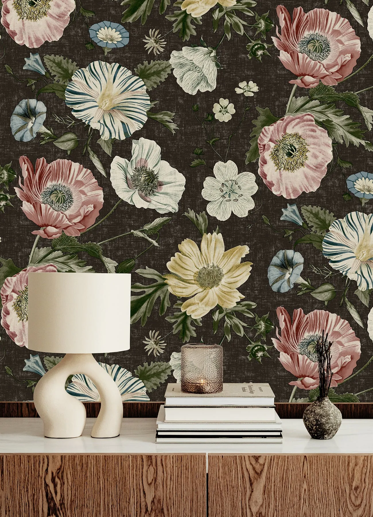 Vintage Poppy Peel & Stick Wallpaper