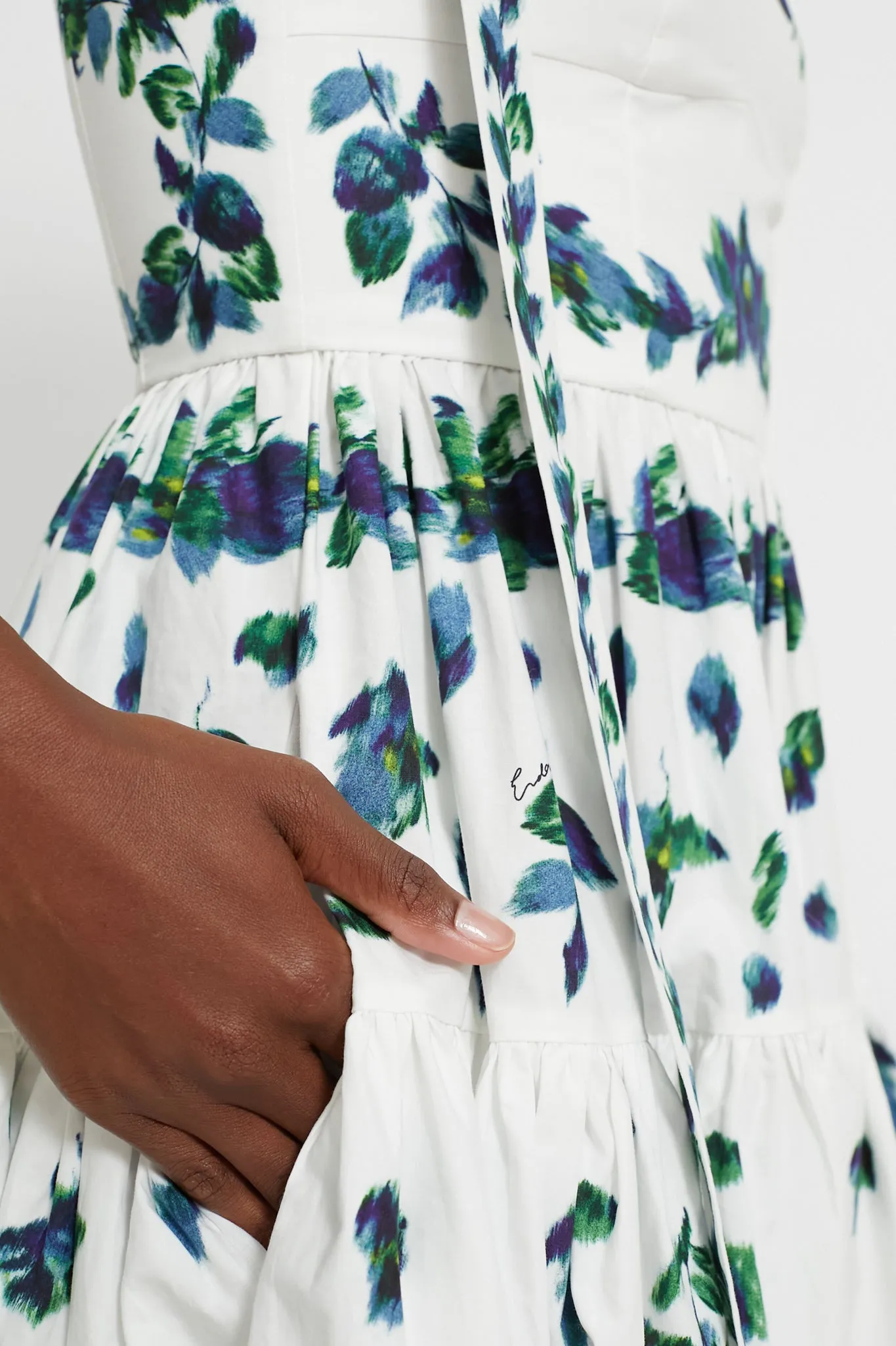 White and Multi Bow Strap Tier Fit and Flare Dress